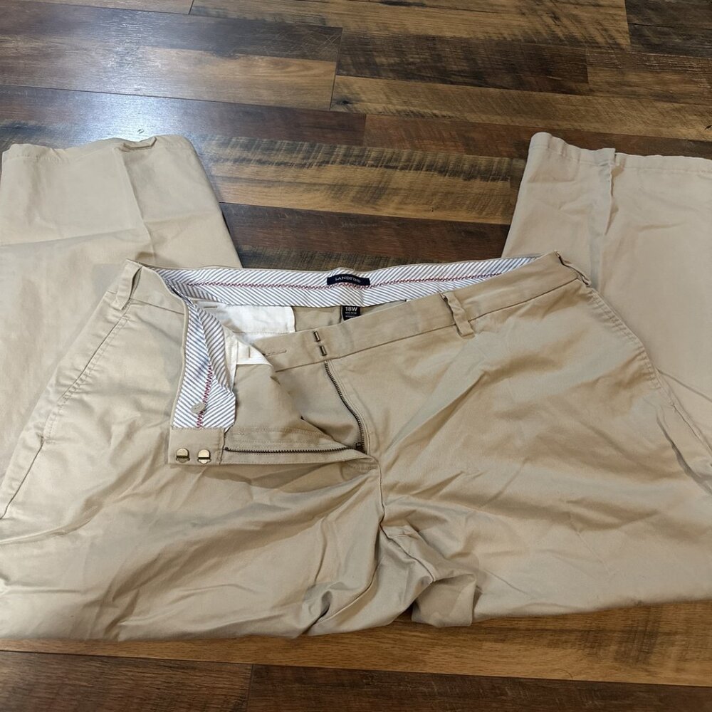 Women's 18W Lands' End Mid-Rise Straight Leg Khakis